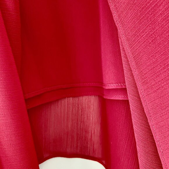 💃 BANANA REPUBLIC Red Ruffle Maxi Dress - Size 0 - Picture 5 of 6